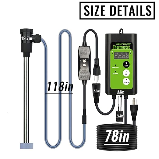 240V 3500W Fully Submersible, Electric Hot Tub & Swimming Pool Immersion Water Heater with Temp Control & GFCI for Baptismal Pool, Baptistry, Above Ground Pool, Inflatable Pool & spa tub