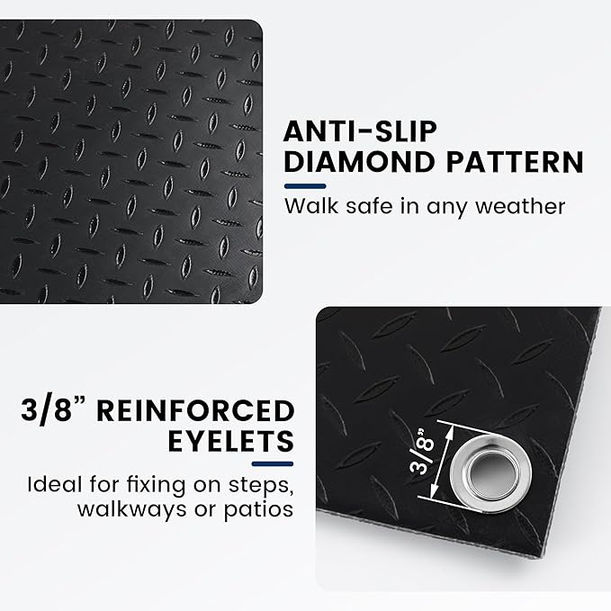 Heated Snow Melting Mat for Outdoor Stairs, Non-Slip (10in x 30in*3)