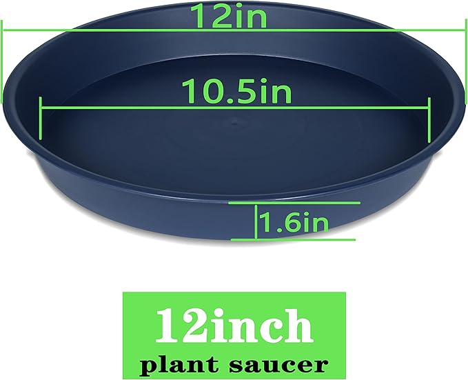 2 Pack of Bird Bath Bowl 12", 1.6" Depth, 10 12 inch Birdbath Bowls Dish Only for The Garden, Large Plant Saucer (12", Blue)