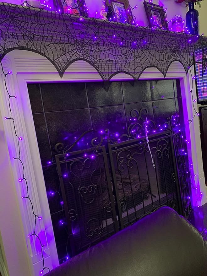 Purple Halloween Lights, 95ft 240Led 13 Modes String Lights Plug in, Twinkle Light with Timer Indoor/Outdoor for Tree Party Halloween Decorations