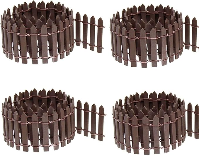 Miniature Fairy Garden Fence 35 Inches,Fairy Garden Accessories Outdoor Wood Picket Fence,DIY Flowerpot Decoration, Miniature Garden Decoration