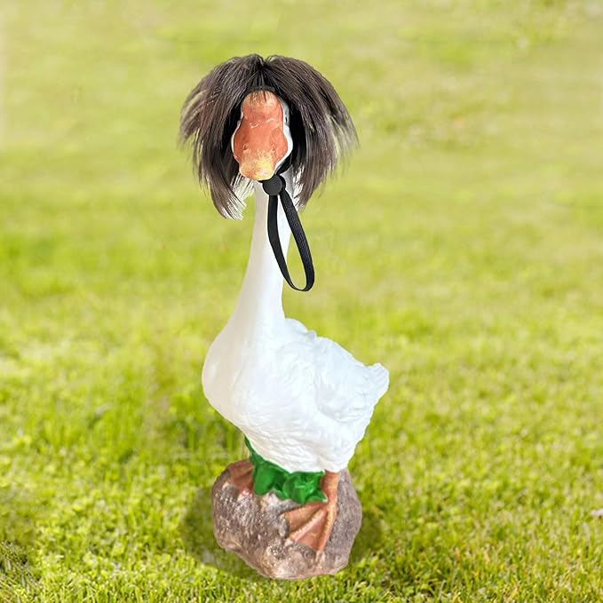 Porch Goose Wigs, Porch Goose Outfits Lawn Goose Statue Accessories for Outdoor Garden Patio Yard Goosey Decor （Style 6）