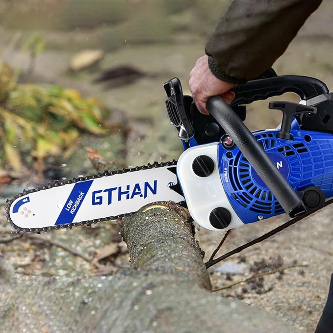 25.4cc Top Handle Chainsaw 2-Cycle Gas Chainsaw 12 Inch Petrol Handheld Cordless Portable Chain Saws for Trees Gas Powered Wood Cutting