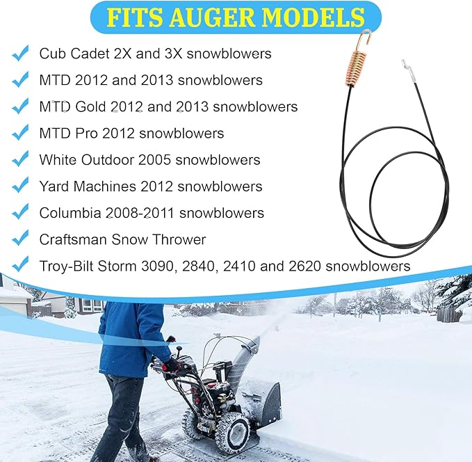 946-04230B Auger Cable for MTD Cub Cadet Craftsman Troy-Bilt Snow Blower, 47.5" Snowblower Auger Clutch Drive Cable Replaces 746-04230 946-04230A 746-04230B