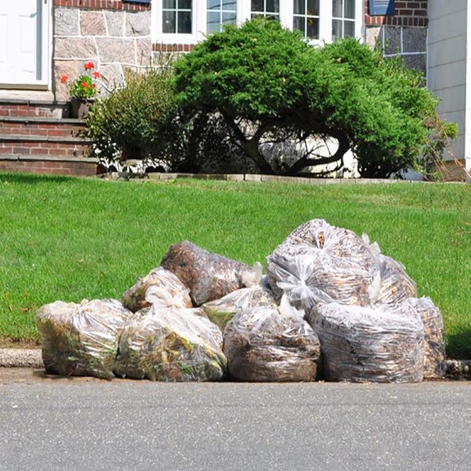 Tasker 95-100 Gallon Clear Trash Bags Heavy Duty | 25 Bags | Extra Large 96 Gallon Trash Bags Large Clear Can Liners, Large 90 Gal, 95 Gal, 96 Gal,100 Gallon Heavy Duty Trash Can Liners