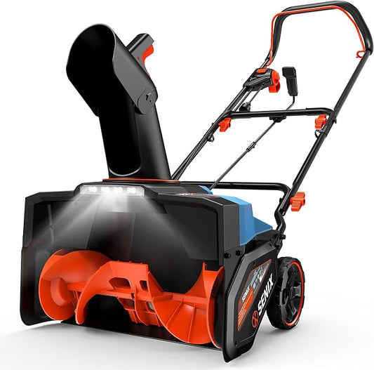 SENIX Corded Snow Blower High-Efficiency 880lbs/min, 15Amp 21 inch Electric Snow Thrower, 33FT Max Distance, 180° Rotating Chute & LED Lights ETL Certified for Driveway Sidewalk Winter Use (STE15-M)