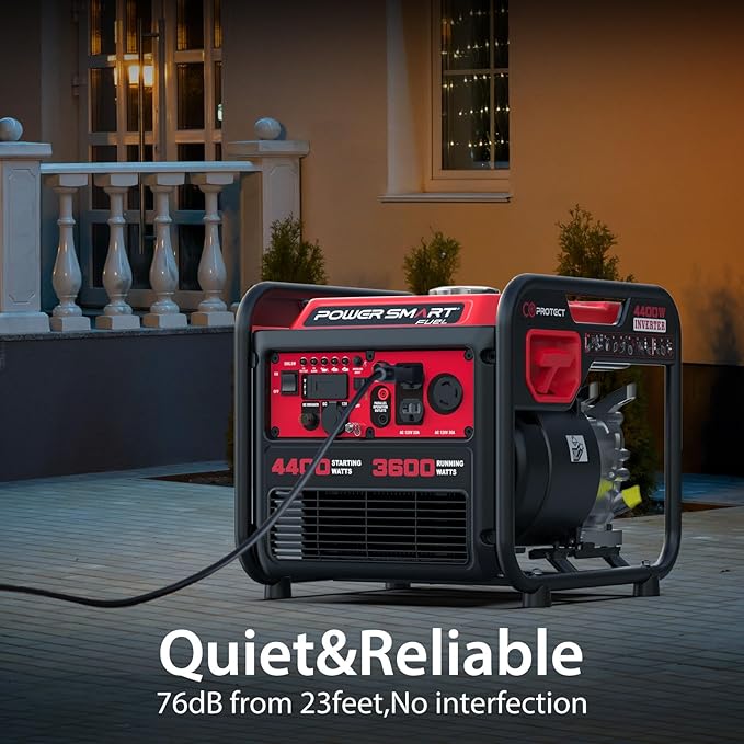 PowerSmart 4400-Watt Portable Generator with Inverter Technology, CO Protect, 30 amp for Home Use and Emergency Backup