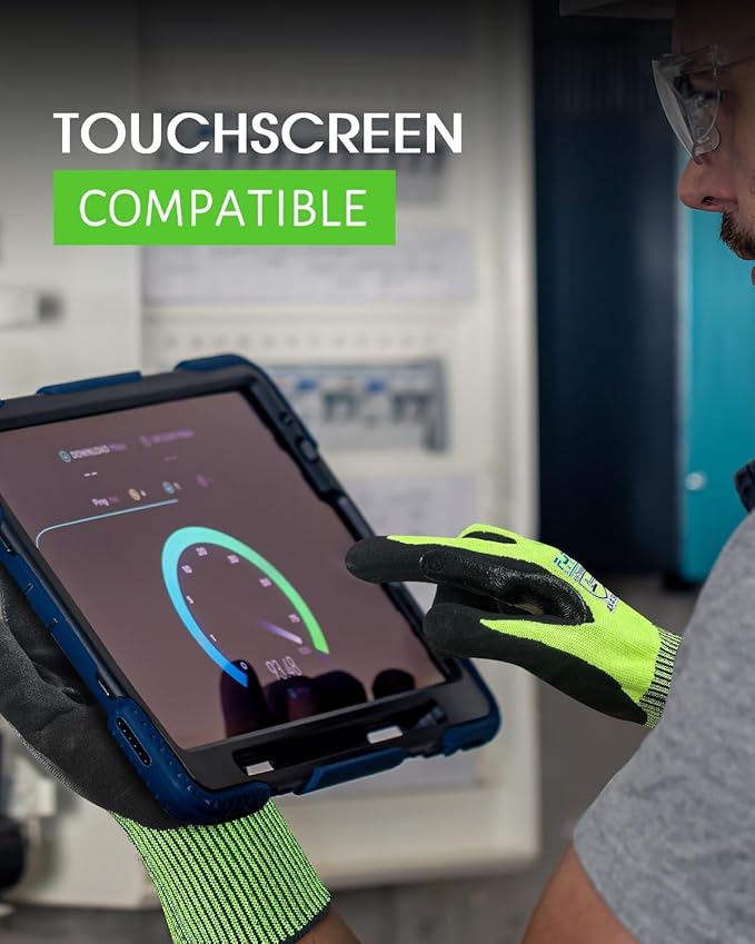 A7 Cut Resistant Work Gloves, 3 Pairs Nitrile Coated Cutting Glove for Woodworking,Construction,Fishing,Metalwork