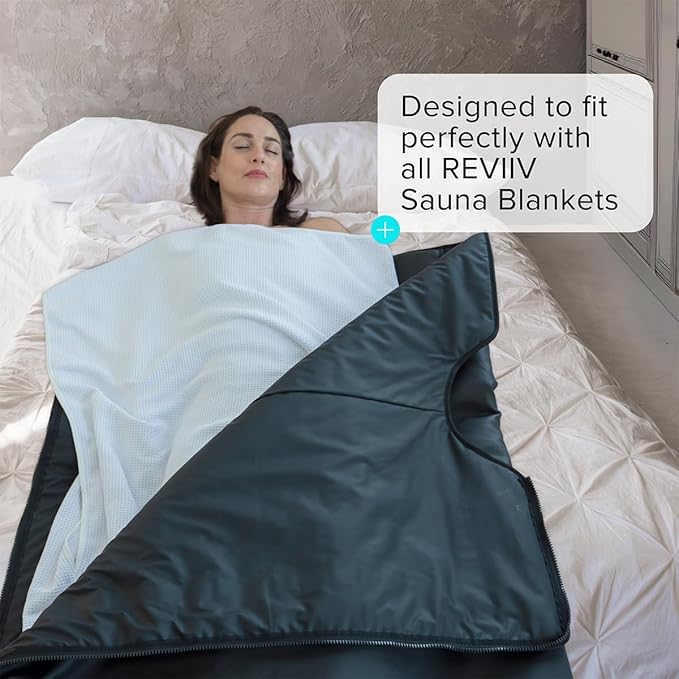 Sauna Blanket Insert Towel - 2 Pack Soft White Cotton Waffle - Comfortable and Easy Home Sessions Minimal Cleanup - Super Absorbent Sauna Towel