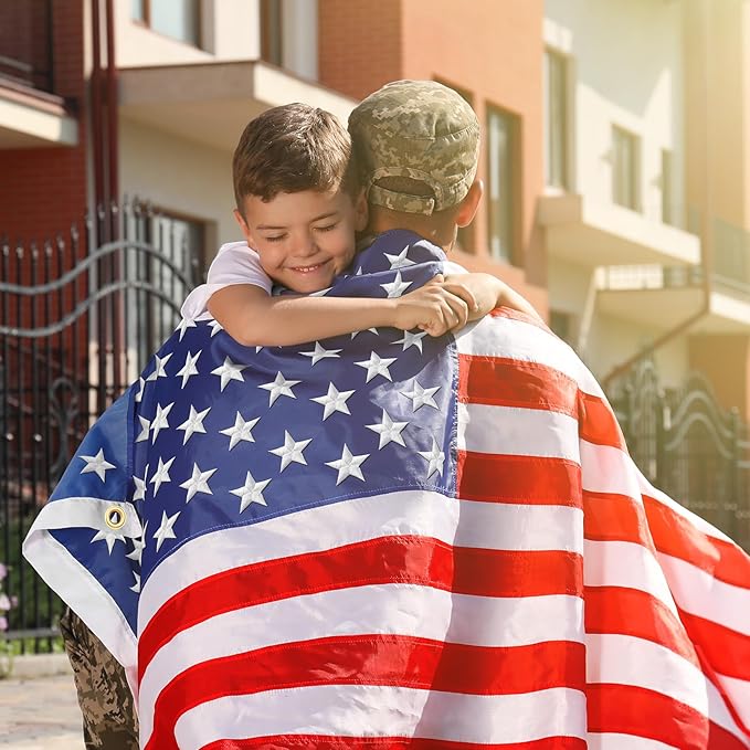 3x5 American Flag Outdoor Heavy Duty,3by 5 American Flag,US Flag,3' x 5' America Flag,America Flags For Outside 3x5,Embroidered USA Flags 3x 5,Long Lasting 3 by 5 Best High Wind all Weather US Flags