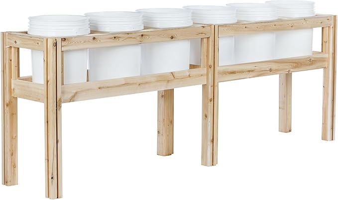 Greenes Fence Six Bucket Elevated Cedar Wood Garden Frame, 84 in. x 16 in. x 30 in. - Made in USA with North American Cedar