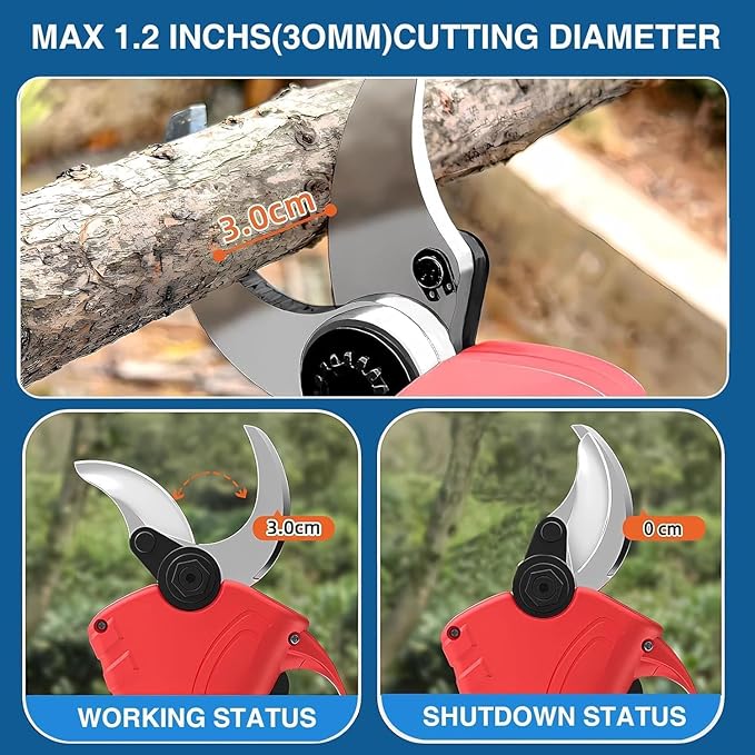 3-in-1 Pole Pruning Shears&Pole Saws for Tree Trimming,Electric Pruning Shears with 15.3ft Reach Pole,Cordless Pole Shears and Pole Saw Compatible for Jovant 20V Battery (Tools Only, No Battery)