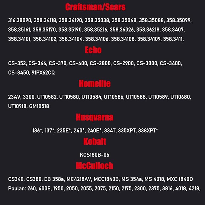 E & S 3 Pack 18 Inch Chainsaw Chain 3/8" LP Pitch .050" Gauge 62 Drive Links Semi-Chisel Chain Saw Chains for Husqvarna, Poulan, Craftsman, Greenworks and More Chainsaw Brands