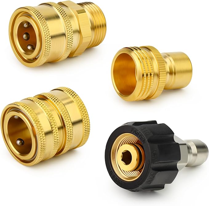 GASHER Pressure Washer Quick Connect Kit, M22 to 3/8" Quick Connect, 3/4" to Quick Release, M22 14mm Quick Connect Swivel Fittings
