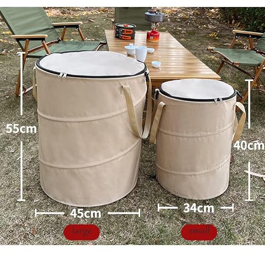 Reusable Lawn and Leaf Garden Bag, Collapsible/Pop Up Trash Can, 18x22 in Garbage Can and Recycling Bin with Lid for Home Storage, Laundry, Camping, Garden (2Pcs-Green 24 Gallons)