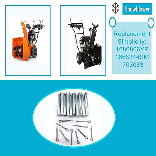 Snow Blower Parts Replacement Snow Blower Shear pins 703063, 1668344,1686106yp，Suitable for Simplicities or Snapper Shear pins (10 Pieces)