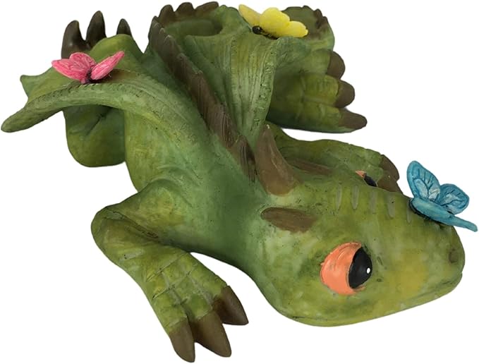 GlitZGlam Cody The Green Miniature Dragon of Azar for Your Fairy Garden/Miniature Garden