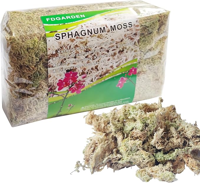 Sphagnum Moss for Plant Long Fiber Dried Forest Moss for Orchid Moss Potting Mix Natural Plant Moss for Carnivorous Plants Succulent Reptile (2.6)
