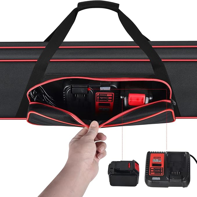 Pole Saw Bag for WORX/for DEWALT/for Greenworks/for EGO Power+/for BLACK+DECKER Electric Telescoping ChainSaw, Cordless Power Saw Storage Case for Extension Tree Trimmer Attachment(Box Only)-Red