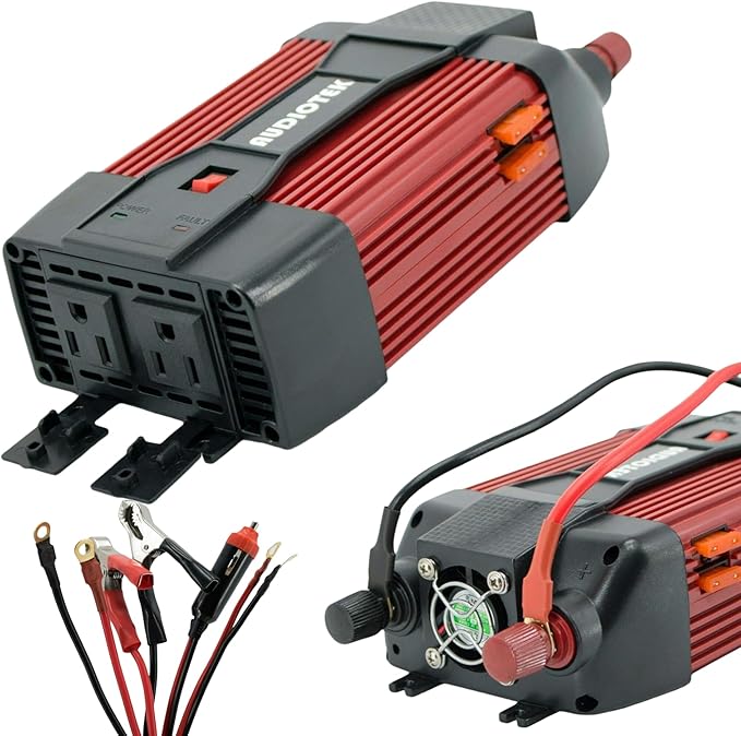 Audiotek 900W Watt Power Inverter DC 12V AC 110V Car Converter Fast USB Ports Charger