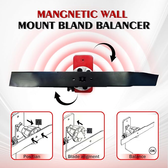 New Upgrade Large Size Lawn Mower Blade Sharpener & Balancer, 15°-45° Adjustable Frame With Ball Bearing Manufacture Handle And High Precision Magnetic Blade Balancer For Many Types Of Blade