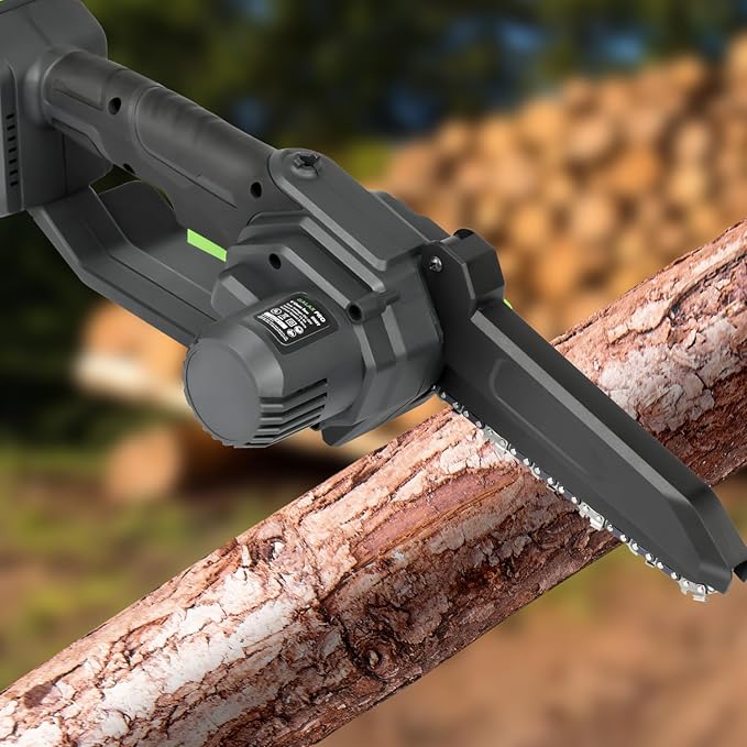 GALAX PRO 6 Inch Mini Chainsaw with 2x2.0Amh Batteries[2025 Upgraded] Small Handheld Electric Chainsaw for Outdoor Tree Branch Cutting,Home Improvement, Garden & Orchard Pruning