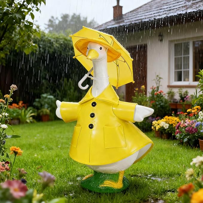 3 Pcs Set Back to School Geese Outfit Set, Raincoat Gooses Outfit Porch Clothes Cute Costume Outfit for 23" Lawn Decor Outdoor Garden Patio Statue
