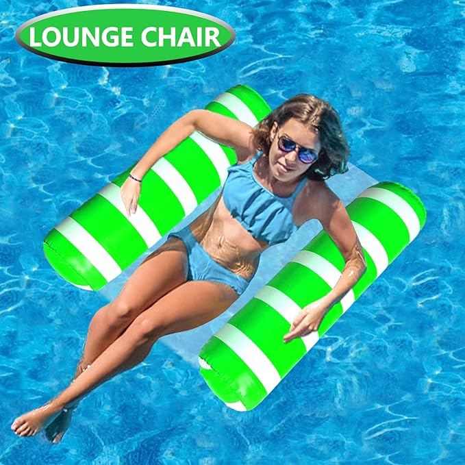 Inflatable Pool Floats Adult Size Water Hammock,Floats for Swimming Pool,4-in-1 Multi-Purpose Pool Floating Toys,Pool Rafts Lounge Chairs Floaties,for Adults Vacation Fun and Rest