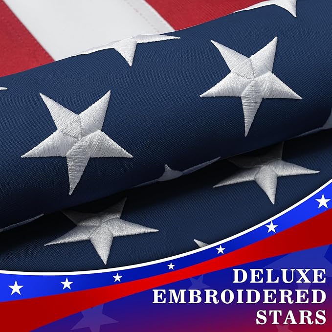 High Wind American Flag for Outdoor 20x30 Ft - Heavy Duty Allegiance US Flag with Embroidered Stars, Sewn Stripes & Brass Grommets All Weather Fade Resistant for Outside Use