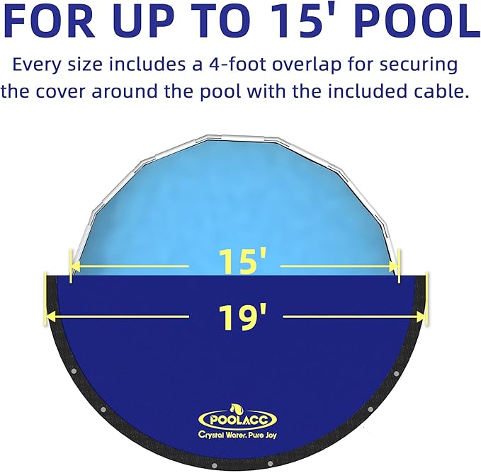 Pool Covers for Above Ground Pools - 15 ft Round Winter Pool Cover, Extra Durable Cold- and UV-Resistant Heavy-Duty Swimming Pool Cover for Winterizing