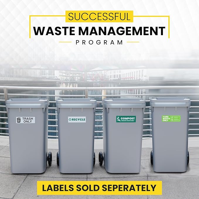 Recycle Sticker for Trash Bins – Heavy Duty, Recycle Only Sticker - 3-5 Year Indoor/Outdoor Rated - Heavy Duty, Weather Proof, Ultra Durable - USA Made (6x2 inch), 4 Labels