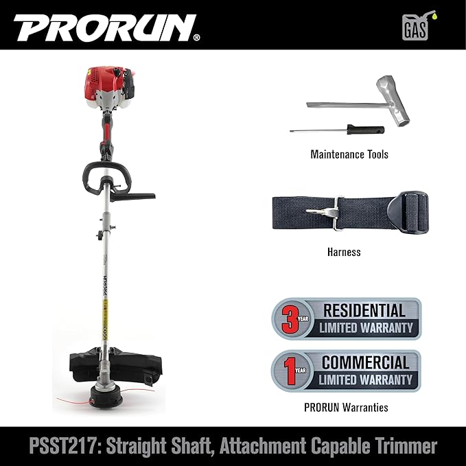 PRORUN 25.4cc 17-in. Gas-Powered 2-Cycle Straight Shaft Trimmer