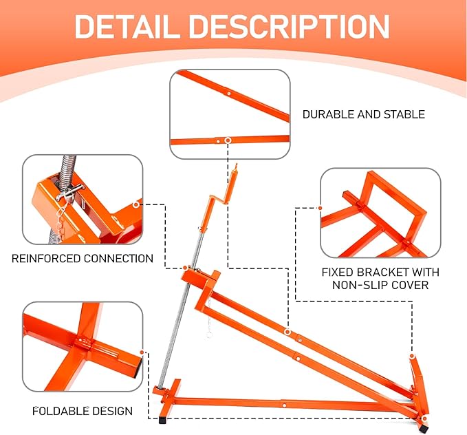 SUNROAD Lawn Mower Lift Jack,Telescopic Maintenance Lawn Mower Jack for Garden Tractors & Riding Lawn Mowers, 880 Lbs Weight Capacity Mower Lift with Manual Handle and Power Tool Extension Handle