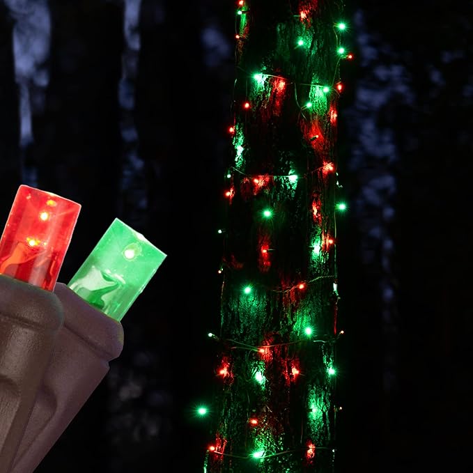 Red, Green StretchNet Pro 5mm LED Trunk Wrap Lights on Brown Wire