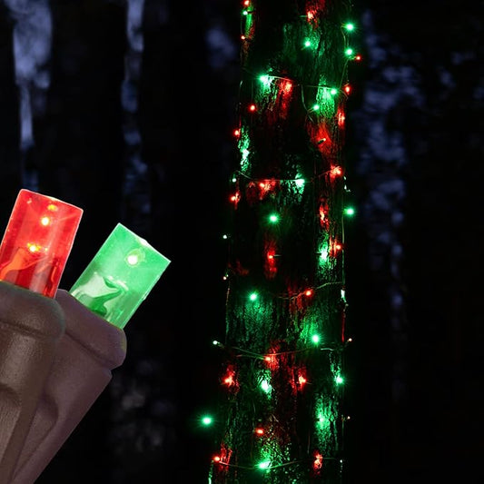 Red, Green StretchNet Pro 5mm LED Trunk Wrap Lights on Brown Wire