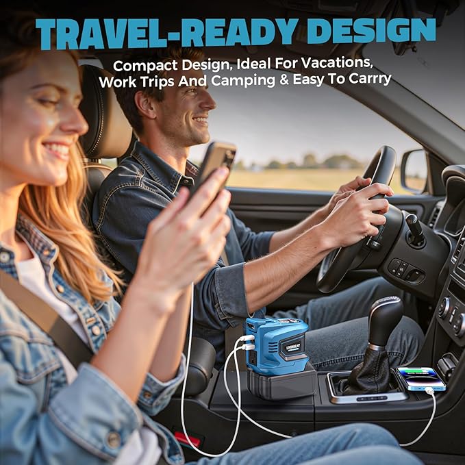 2 Packs Power Inverter Compatible with Makita 18V, 200W Battery Inverter 18V to 110V Portable Power Adapter Charger Adapter Power Station Power Supply with 2 USB & 1 Type-C & 1 AC Outlet(No Battery)