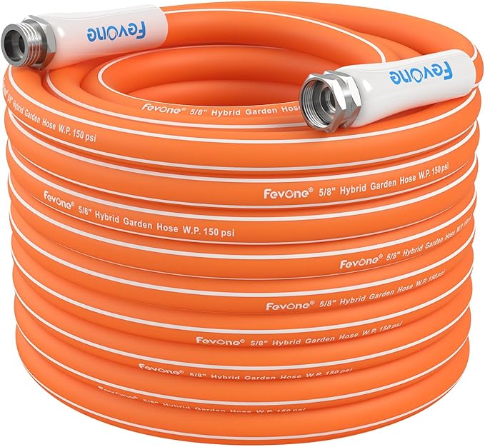 Fevone Garden Hose 100 ft., Lightweight Hybrid Water Hose, Flexible and Durable, Leak-Free Connections