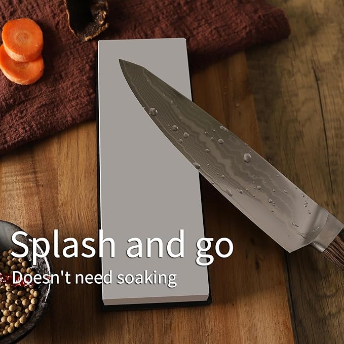 Whetstone Knife Sharpening Stone Medium Grit #2000, Strong grinding power, Splash and go, Cuts fast, Not clog, Whetstone knife sharpener, Sharpening Stones for Knives