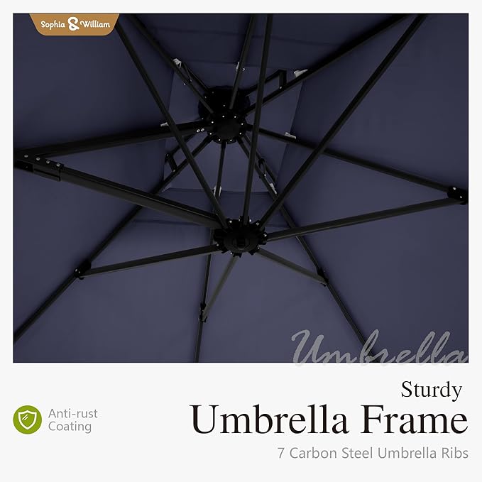 Sophia & William Cantilever Patio Umbrellas Offset Outdoor Umbrellas