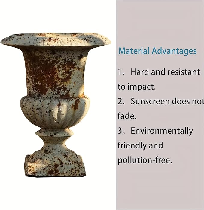 9 inch Retro Planters Urn Outdoor Planters Indoor Decor - Vintage Pots Tree Planter for Outdoors Patio,Garden,Indoor Vase for Office Livingroom Shelf Decor