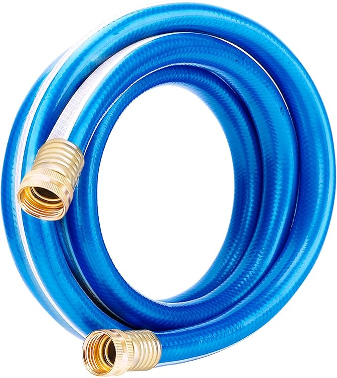 Short Lead-in Garden Hose 3/4 in. x 3 ft. -Heavy Duty Durable Flexible Lightweight Water Pipe for Commercial Use, Reel Cart & Equipment Connection -Kink Free, No Leaking, Female to Female Fittings