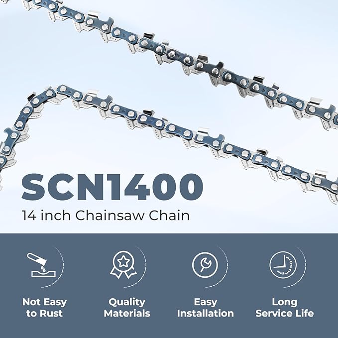 14" Chainsaw Chain Replacement for SKIL CS4555-10 40v Chainsaw,SCN1400 Chainsaw Blade 52 Drive Links 0.043" Gauge 3/8" LP Pitch (3 Pack)