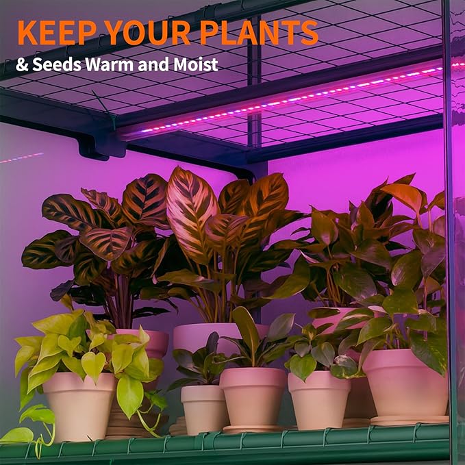 Indoor Greenhouse with Grow Light, 4-Tier Mini Greenhouse 27.6"x19"x63" Small Greenhouse with Zippered PVC Cover for Seed Starting Trays, Dimmable Plant Light for Indoor Plants with Timer