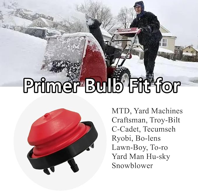951-10639A 570682A Primer Bulb Fit for MTD Yard Machines Craftsman Troy-Bilt C-Cadet Tecumseh AV520 HMSK100 HMSK105 HMSK110 Snowblower Rep 751-10888 951-10888B (4 Pack)