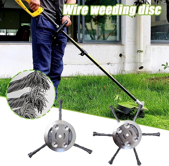 2 Pack 6 inch Steel Wire Brush Cutter Trimmer Head, Weed Trimmer Replacement Head, Durable Head for Home Users, for Electric Battery Powered Cordless String Trimmer