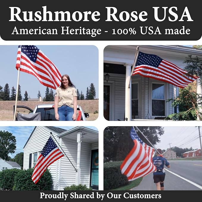 American Flags for Outside 5x8-100% MADE IN THE USA -Indestructible Durable Outdoor Heavy Duty Spun Polyester US Flag -United States Flags Sewn Stripes and Embroidered Stars - FMAA Certified