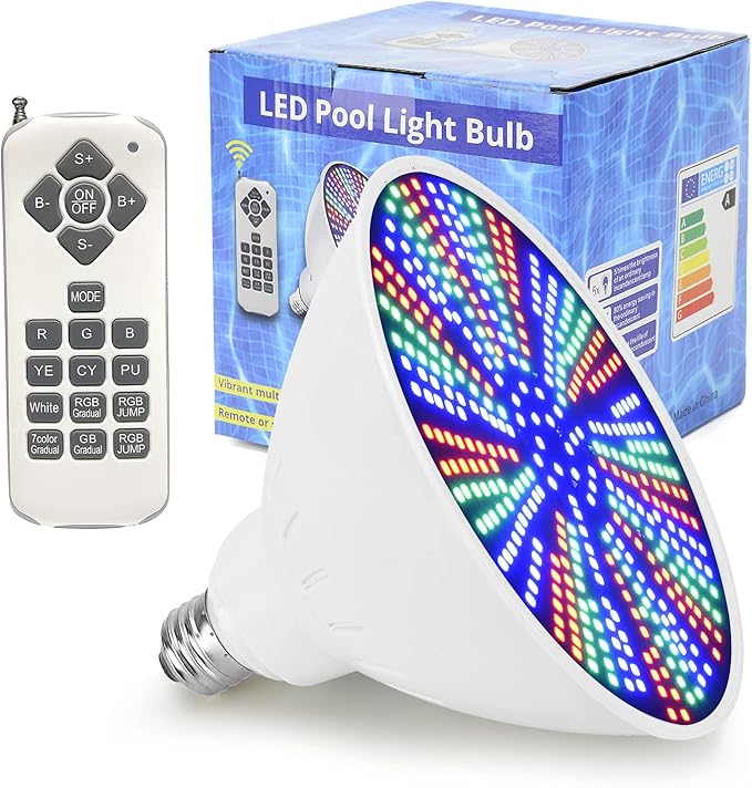 120V 50W Pool Lights for Inground Pools, Color Changing Pool Light Bulb with Remote Control, Replacement Bulb for Pentair, Hayward and Other E26 Screw in Type Bulbs