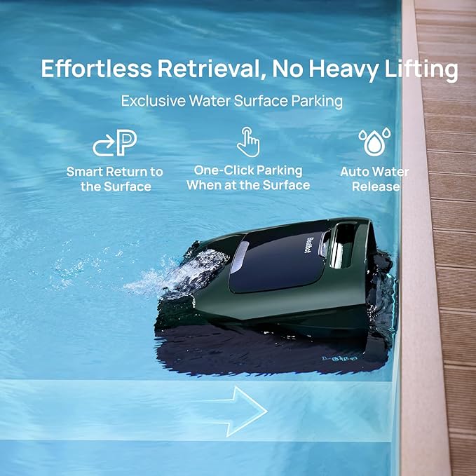 Beatbot AquaSense 2 Pro Cordless Pool Vacuum Robot, Unmatched 5-in-1 Cleaning, Surface Parking, Pool Skimmer with APP Control, Water Clarification, for Pools up to 3,875 Sq.ft – Emerald Green