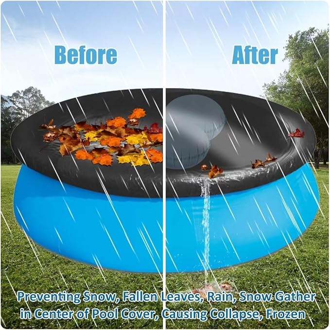2pcs Pool Pillows for Above Ground Pools, 4ft Dia Heavy Duty Swimming Pool Air Pillow 0.4mm Thick Pool Closing Winter Kit Pool Cover Float Balloon with String Repair Tape for Winterizing Ice Equalizer