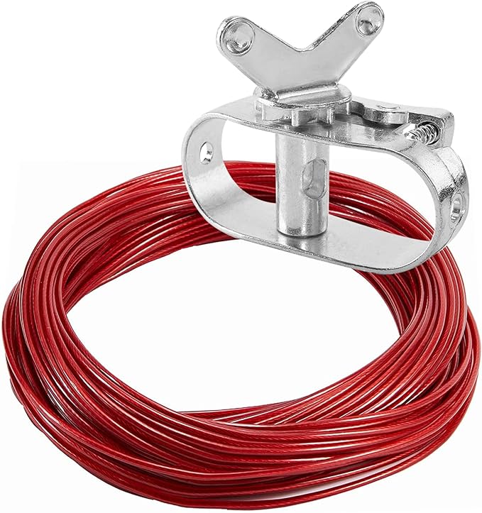 Pool Cover Cable and Winch - 100ft Pool Cover Cable and Aluminum Spring Loaded Ratchet for Securing Above Ground Swimming Pool Winter Covers
